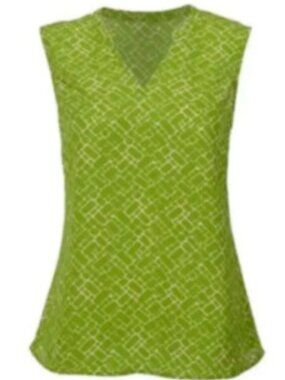 Cabi Size XXL Green Cobblestone Sleeveless V-Neck Top (EUC)